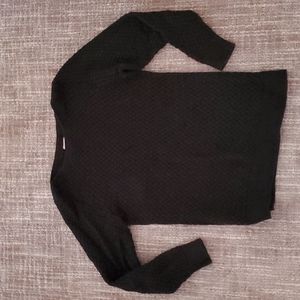 L L Bean boat neck size M basketweave black cotton sweater